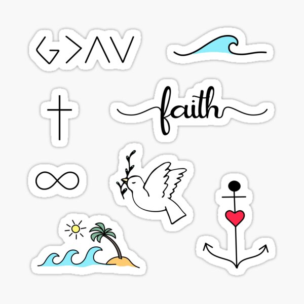 Cute Christian Stickers Pack - Religious Designs Set Sticker for Sale by  ChristianStore