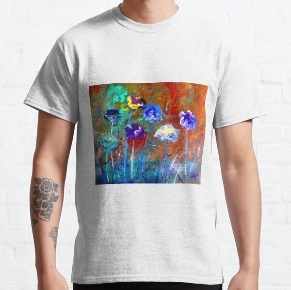 Floral art, contemporary, bright, flower fun Classic T-Shirt