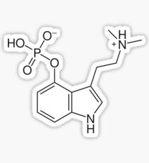 Psilocybin Molecule (Black) Sticker