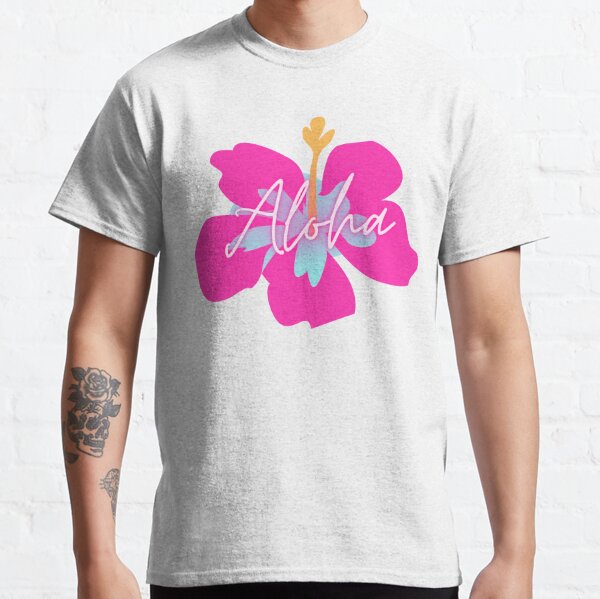 Alohaz  hibiscus joy pink hawaiian cotton shirt
