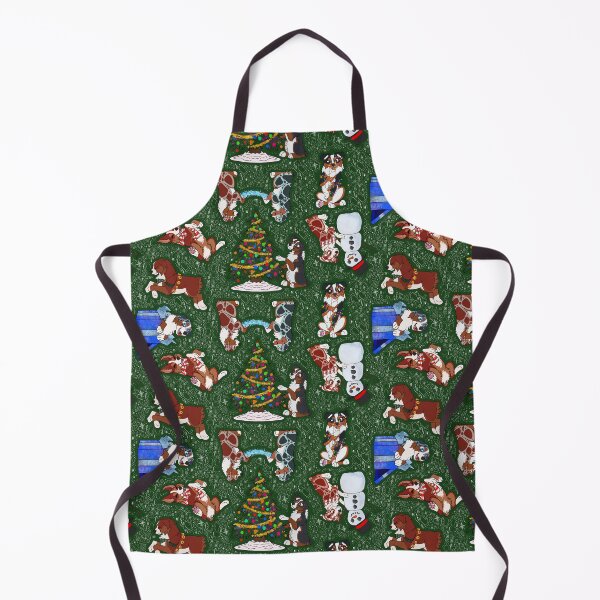 Miniature American Shepherd Christmas Pattern Apron