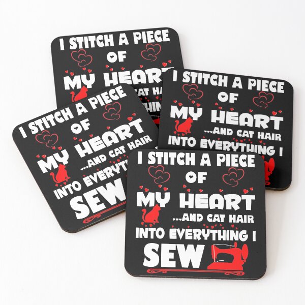 Item preview, I Stitch Piece Of My Heart Cat Hair Sew Hobby designed and sold by Charles Brian.