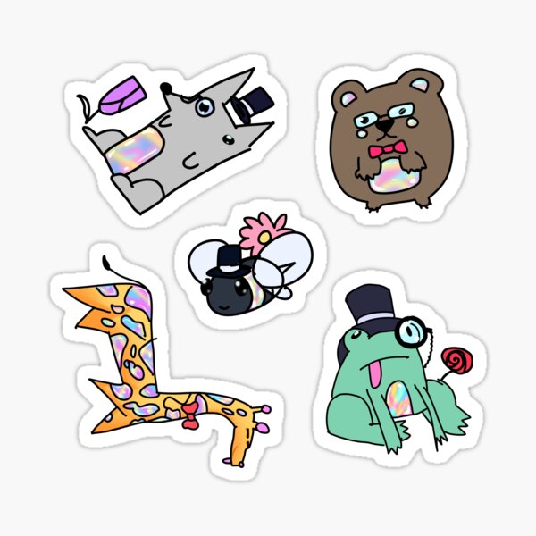 Item preview, well dressed animals drawn poorly! designed and sold by illythekitty.