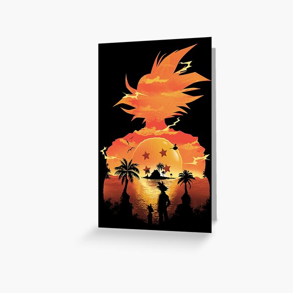 Goku Schöner Sonnenuntergang Himmel Grußkarte