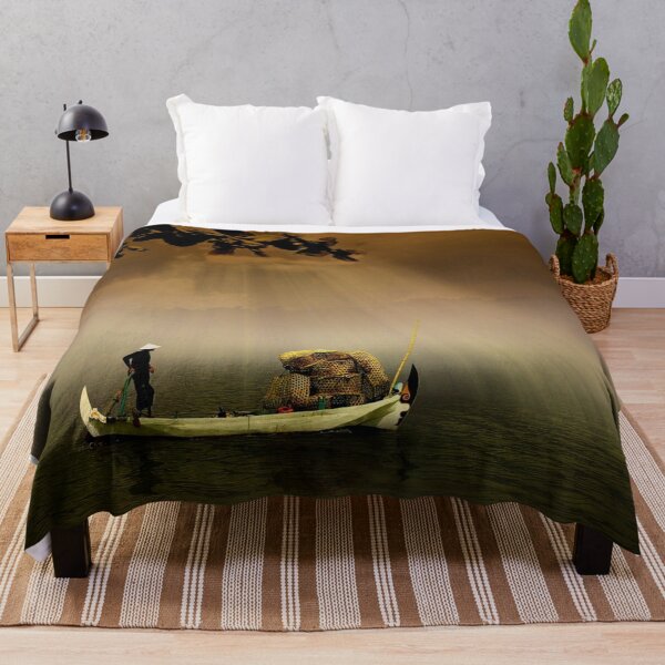 Item preview, A beautiful lake and boat designed and sold by Fiona Shorts.