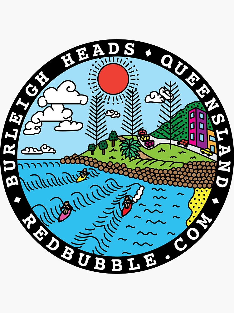 "Burleigh Heads" Sticker for Sale by DylanCDesign Redbubble