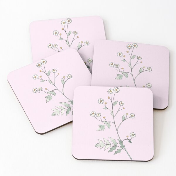 Item preview, Dainty Feverfew Inked Watercolor Painting designed and sold by Danica Templeton.