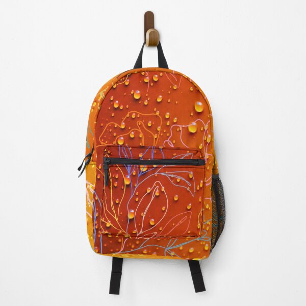 Item preview, Orange water drops leaf pattern designed and sold by Lorie Data.