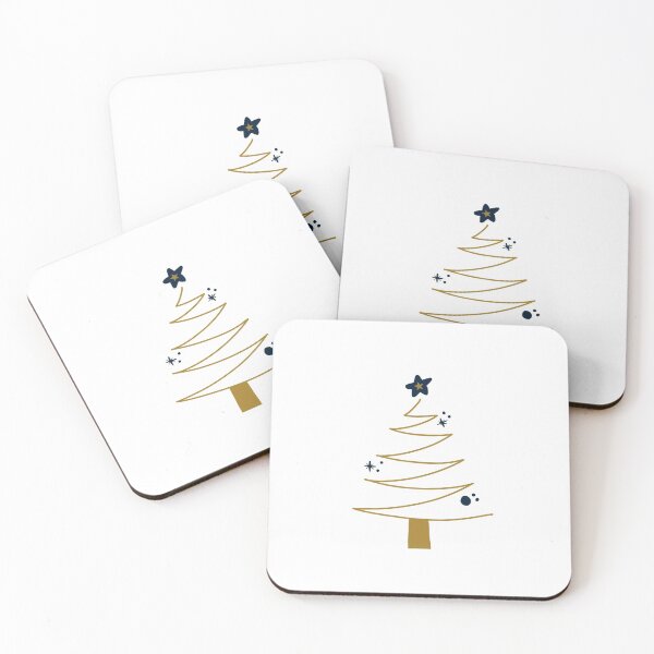 Item preview, Modern Aesthetic Gold and Navy Blue Christmas Tree designed and sold by Jennifer Church.