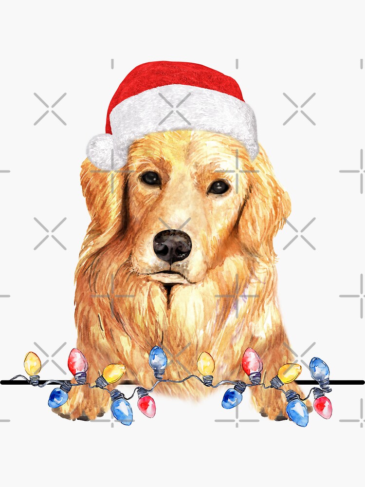 Christmas Golden Retriever Dog Gift Box Graphic by Quoteer