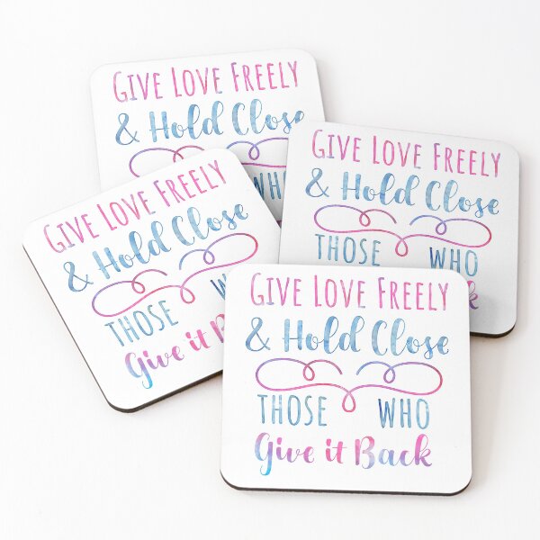 Item preview, Love Freely Inspirational Blue & Pink Watercolor Quote designed and sold by TheBearandBunny.