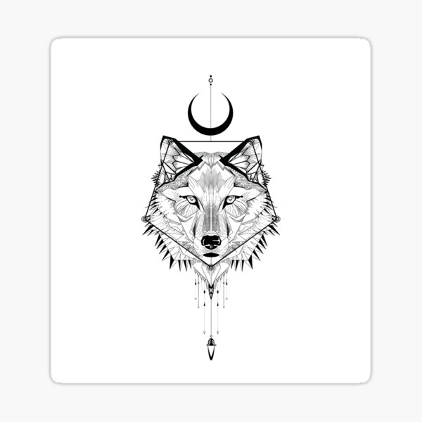 Tribal Wolf Sticker For Sale By Lukewh412 Redbubble   St,small,507x507 Pad,600x600,f8f8f8 