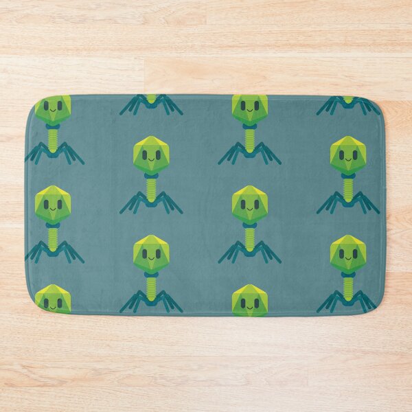 Item preview, Cute Smiling Bacteriophage Pattern designed and sold by karolinadoesart.