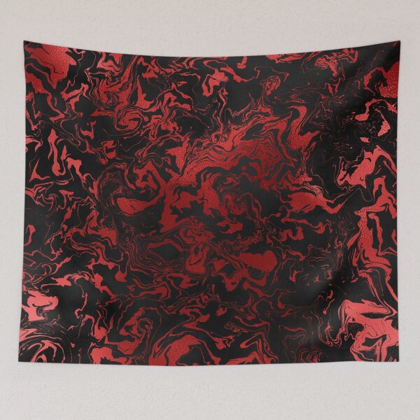 Item preview, Swirly Red and Black Marble Pattern designed and sold by WOW TeesAndThings.