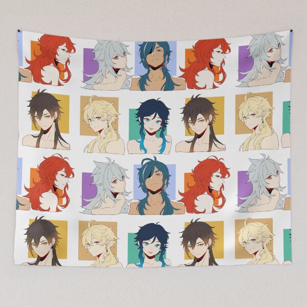 Item preview, Long-Haired Genshin Impact Boys With Their Hair Down  designed and sold by MykaAndSalmon.