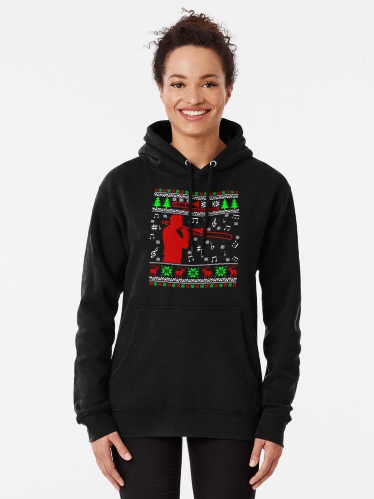 Trombone Ugly Christmas Sweater Band | Pullover Hoodie