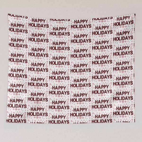 Item preview, Happy Holidays with Snowflakes & Tree - Red Theme designed and sold by CharWilcox.