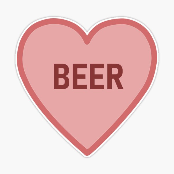 Beer Heart Sticker for Sale by MerlinTea