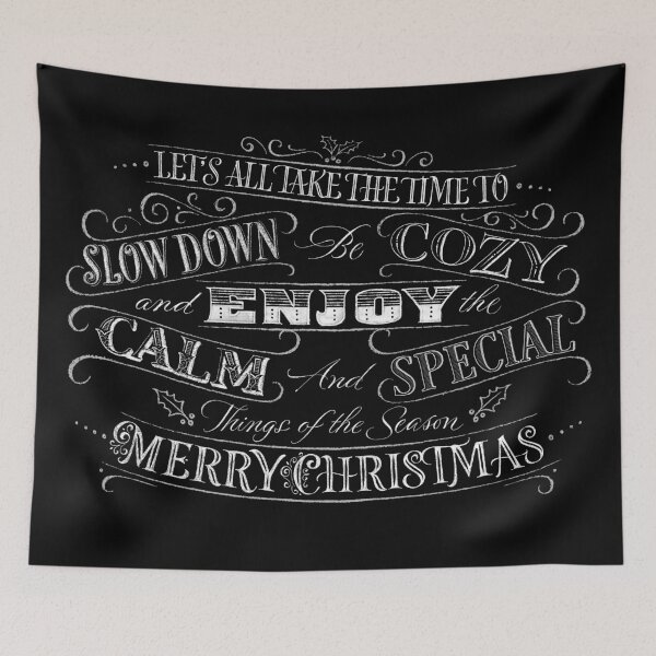 Item preview, Calm + Cozy - Merry Christmas Chalkboard Calligraphy designed and sold by 26-Characters.