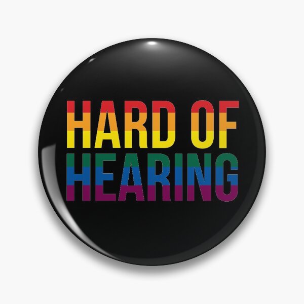 Item preview, Hard of Hearing (Rainbow Text/Black) designed and sold by Queerdelion.