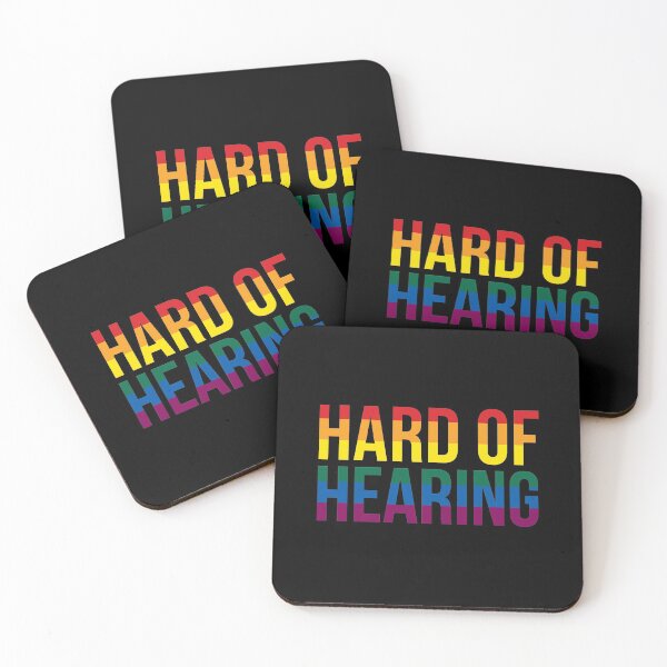 Item preview, Hard of Hearing (Rainbow Text/Black) designed and sold by Queerdelion.