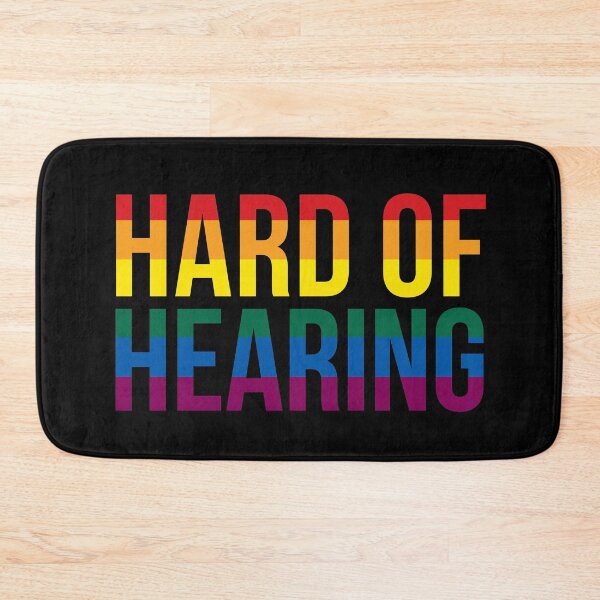Item preview, Hard of Hearing (Rainbow Text/Black) designed and sold by Queerdelion.
