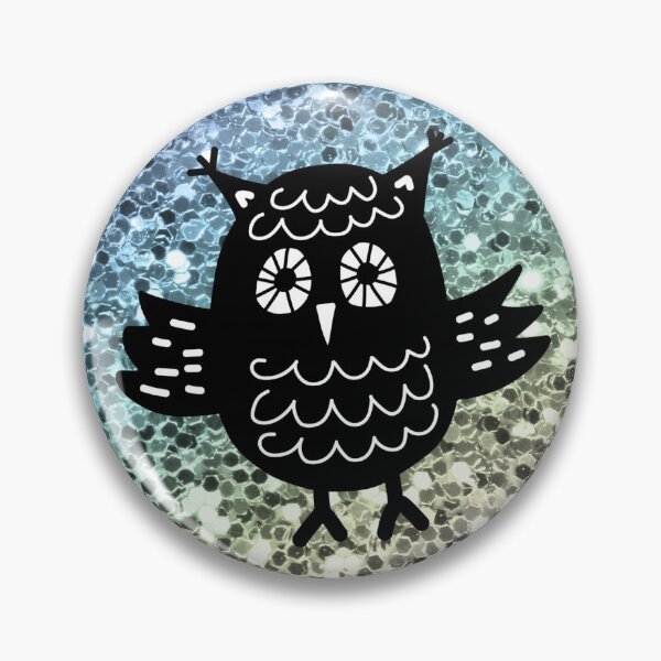 Item preview, Black Owl Rainbow Glitter Love  designed and sold by alicecreates.