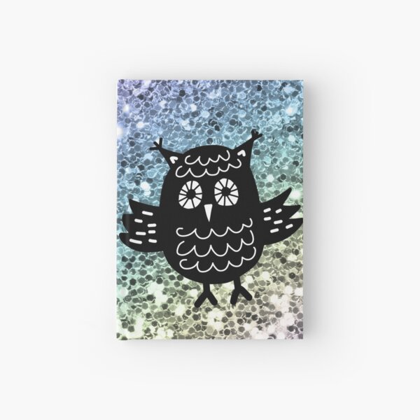 Black Owl Rainbow Glitter Love Hardcover Journal