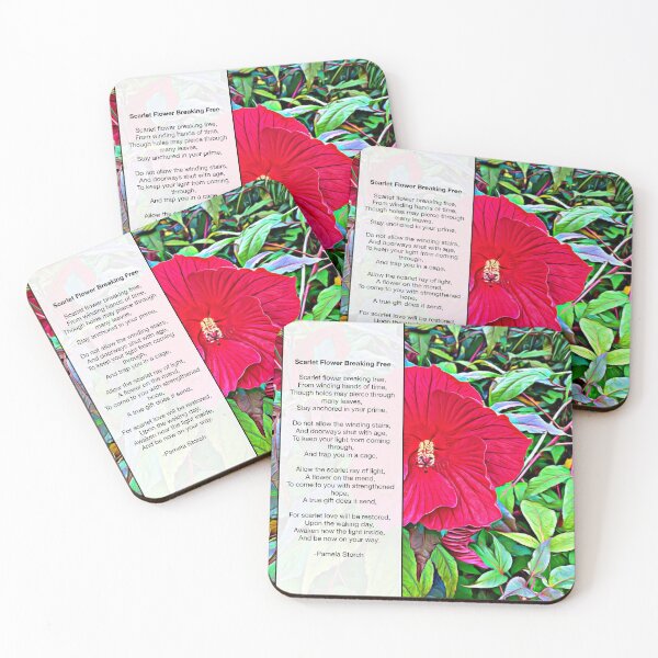 Item preview, Scarlet Flower Breaking Free Poem designed and sold by Pamela Storch.
