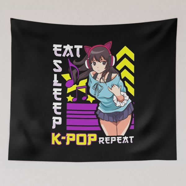 Artikelvorschau, Eat Sleep K-Pop Wiederholen Sie KPop Kawaii Korean Music entworfen und verkauft von perfectpresents.