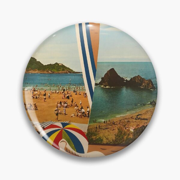 Item preview, retro classic Playas de Gupuzcoa poster designed and sold by CorasPosters.