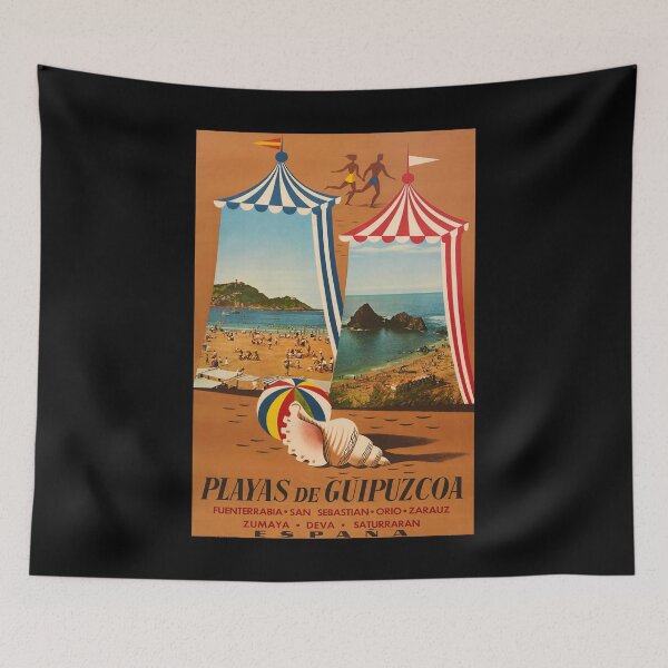 Item preview, retro classic Playas de Gupuzcoa poster designed and sold by CorasPosters.