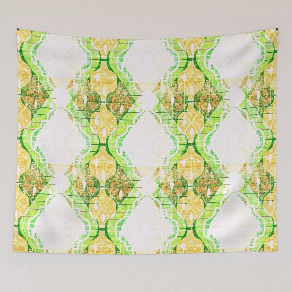 Aperçu de l'œuvre Distressed Atomic Ogee Midcentury Modern Farmhouse Agrumes Orange Pamplemousse Citron Lime créée et vendue par ArgyleImp.