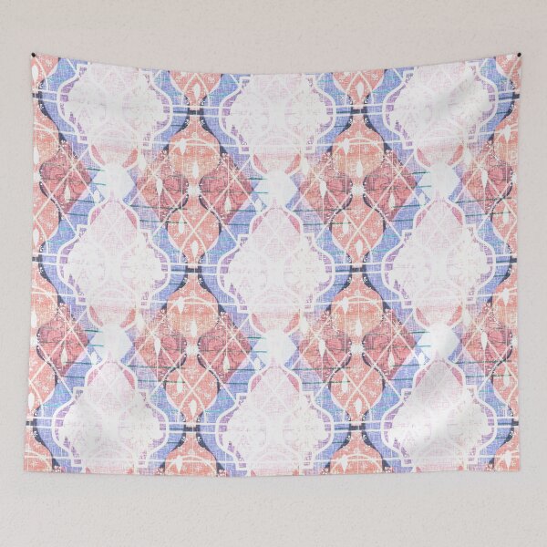 Item preview, Distressed Atomic Ogee Midcentury Modern Farmhouse Nectarine Lilac Raspberry designed and sold by ArgyleImp.