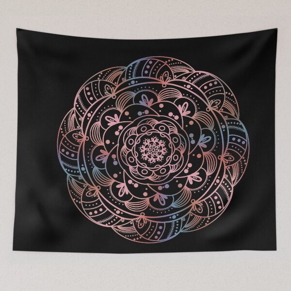 Item preview, Peach Tie-dye Swirl Blend Flower Burst Mandala designed and sold by Stacia Boyd.