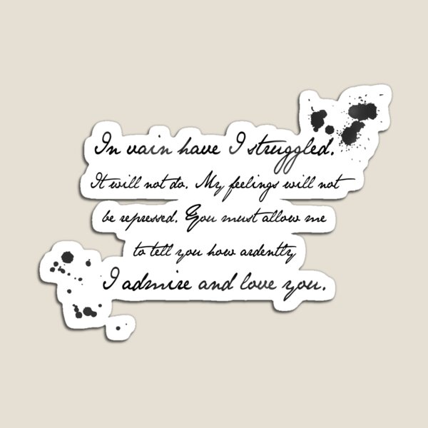 Item preview, Mr Darcy Proposal Quote - Pride and Prejudice by Jane Austen designed and sold by SaraduJour.