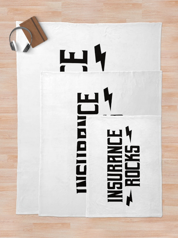 Thumbnail 5 of 6, Throw Blanket, Insurance Rocks designed and sold by teesaurus.