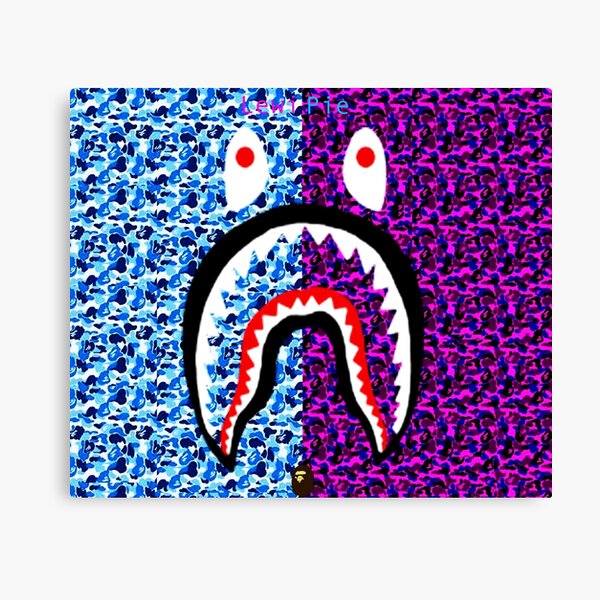 Download Bape Shark Pattern Wall Art Redbubble