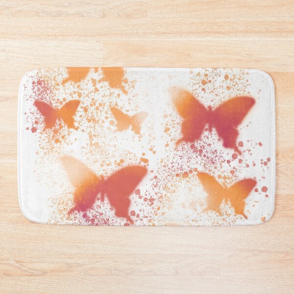 Item preview, sunset orange butterflies splatter paint design  designed and sold by mariahmoniquedesign.