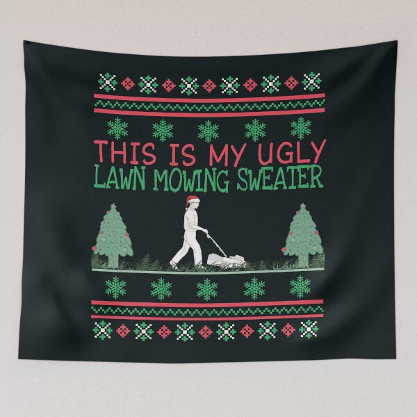Item preview, Ugly Christmas lawn mowing sweater designed and sold by SidTastic .