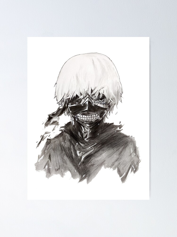 "Ken kaneki(eye patch ghoul)" Poster for Sale by Animearagon Redbubble