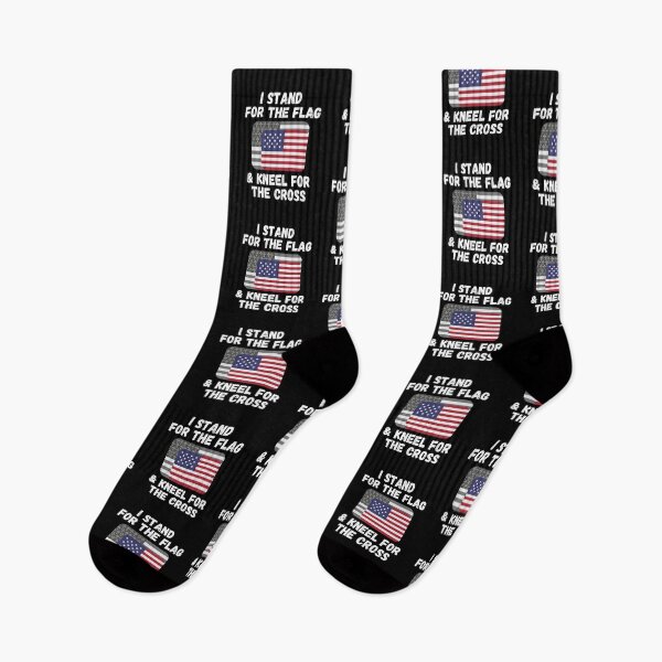 Item preview, I Stand For The Flag & Kneel For The Cross - Two Flags - by Boo-da-chay designed and sold by Boo-da-chay.