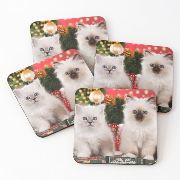 Item preview, Cute holy Burma kittens wish Merry Christmas cats puzzle designed and sold by Toffy2222.