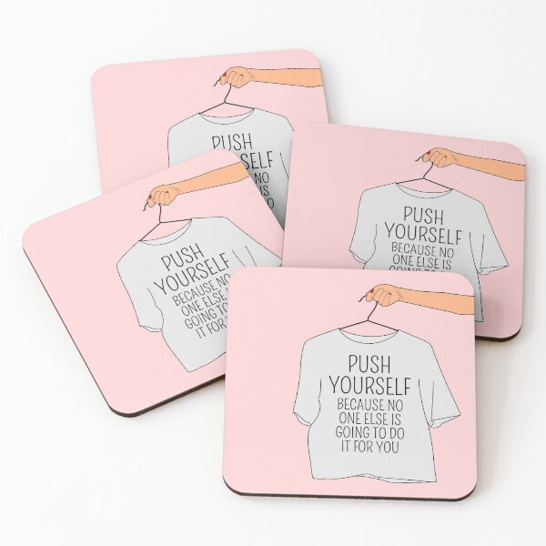 Item preview, Push Yourself Motivational Slogan Art designed and sold by Miss Tea Positive.