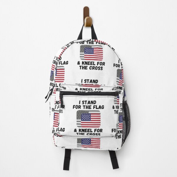 Item preview, I Stand For The Flag & Kneel For The Cross - Two Flags - Black-  by Boo-da-chay designed and sold by Boo-da-chay.