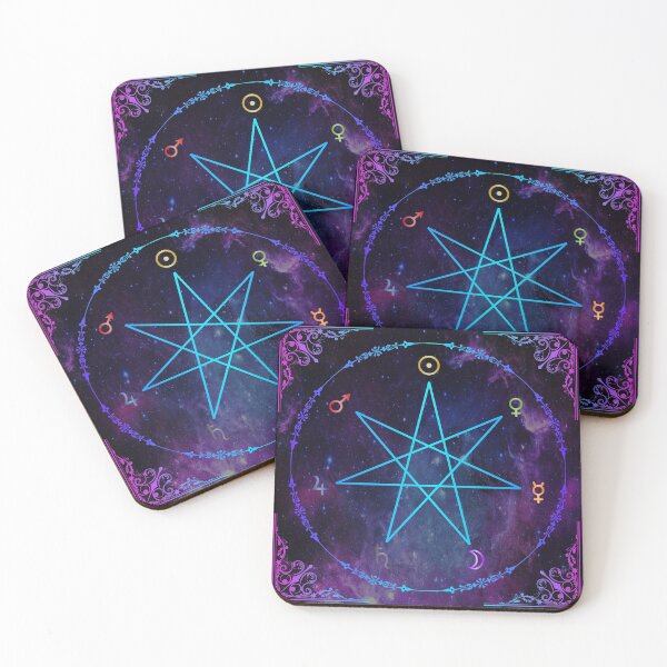 Item preview, The 7 Traditional Planets of Ancient Astrology with Septagram and Planetary Symbols of Alchemy designed and sold by Occult Designs.