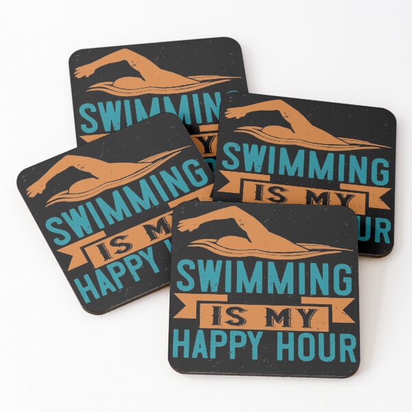 Item preview, Swimming Is My Happy Hour designed and sold by GoodVibeDesign.