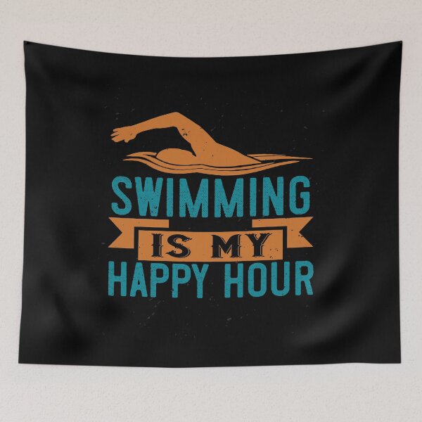Item preview, Swimming Is My Happy Hour designed and sold by GoodVibeDesign.