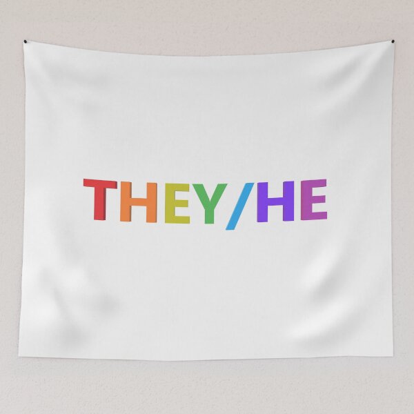 Item preview, They/He Pronouns White designed and sold by Spectrum Perspectives.