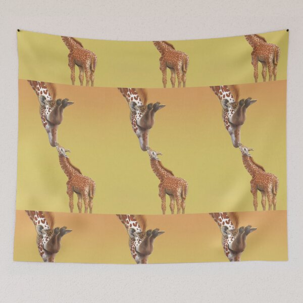 Item preview, Safari Baby Giraffe and his Mother Zoo Art designed and sold by Thomas J Herring Studio.